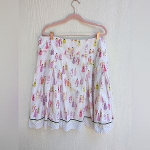 Liz Claiborne Summer Art To Wear Cotton Twirl Skirt Women's Size 16